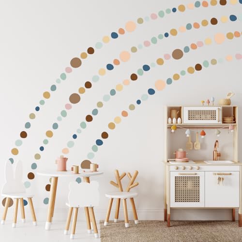 TaoBary 15 Sheet 300 Pcs Irregular Polka Dot Boho Wall Decals,Boho Color | Removable Modern Vinyl Boho Wall Stickers Terrazzo Pattern for Playroom Bedroom - color: Boho Color