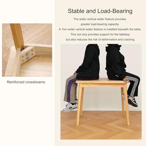Rectangular Folding Expandable Dining Table Foldable Space Saving Drop Leaf Kitchen Table for Small Spaces Living Room Apartment