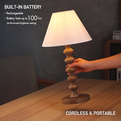 O'Bright Ember Rechargeable Table Lamp (Charcoal-Washed_Baluster) - color: Charcoal-Washed_Baluster