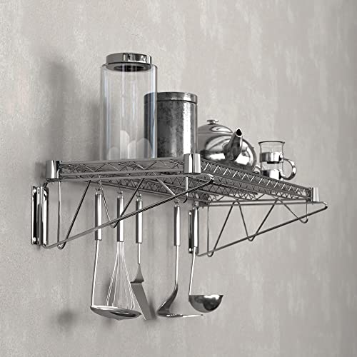 14" x 36" Chrome Wire Wall Mount Shelf - color: Chrome, size: 14" x 36"
