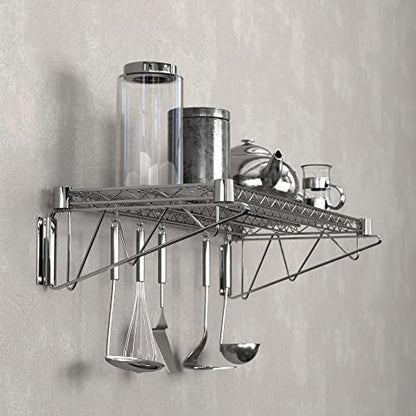 14" x 36" Chrome Wire Wall Mount Shelf - color: Chrome, size: 14" x 36"