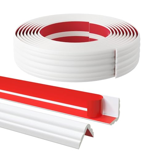 10FT Flexible Wall Corner Protector Moulding Trim, Peel and Stick Inside & Outside Wall Corner Guards Edge Protector,Self Adhesive Molding Trim Strip for Edge Ceiling - color: White, size: 2.3in x 10.5ft