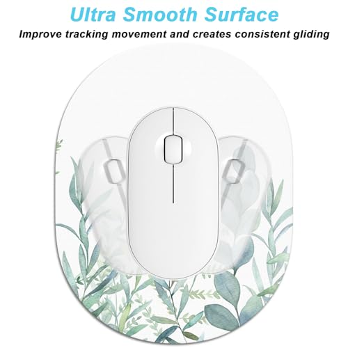 Rimilak Small Mouse Pad 6 x 8 Inch, Takes up Wrist and Mouse Space, Waterproof Compact Mini Mouse Mat for Laptop Computer Wireless Mouse Keyboard Home Office Travel,Green Leaves - color: Green Leaves, size: 8L x 6W inches