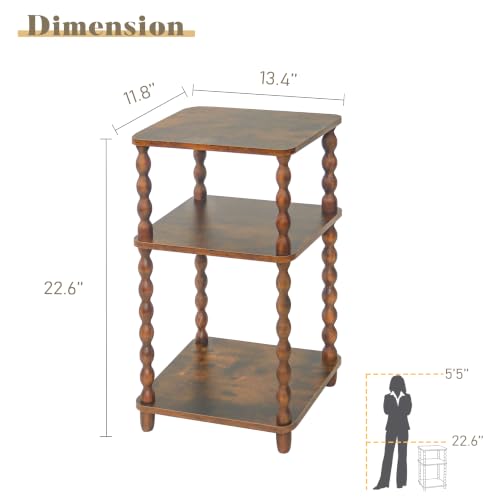 Fultyle Side Table, Small End Table with Storage Shelf, Modern Bedside Table Night Stand for Living Room, Bedroom, Office and Small Spaces (Rustic Brown) - color: Rustic Brown