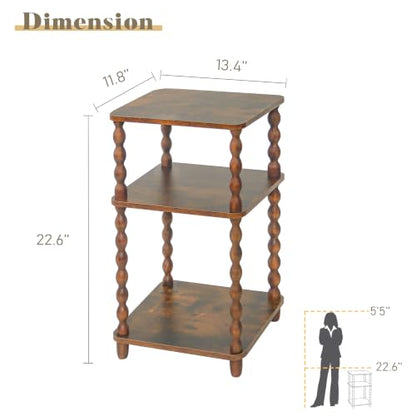 Fultyle Side Table, Small End Table with Storage Shelf, Modern Bedside Table Night Stand for Living Room, Bedroom, Office and Small Spaces (Rustic Brown) - color: Rustic Brown