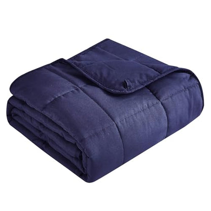 Weighted Blanket (20lbs 80"x87" King Size) Soft Cooling Heavy Blanket Sleeping, Apply to 190-210 lbs Body, Thick Breathable Blanket with Glass Bead, Easy Care - color: 01-navy Blue, size: 80"×87"-20lbs