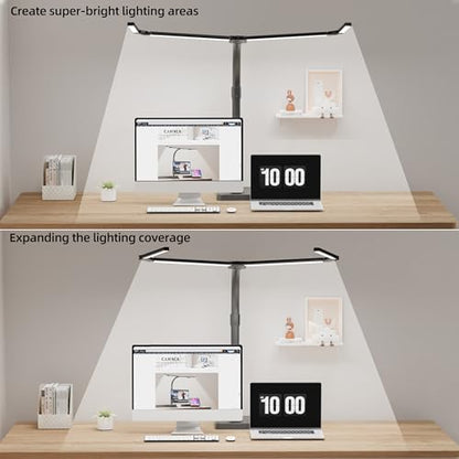 Office Home Desk Lamp,24W Super Bright Eye-Care Desk Lamp,Adjustable Gooseneck Office LED Task Light with Soft Non-Glare Lighting,Suitable for Studying,Reading (Black) (Plus) - size: Plus