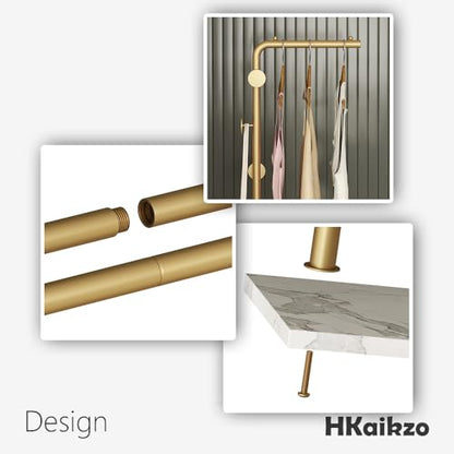 Coat Rack Stand, Gold Clothing Rack Freestanding with Satin Steel Finish and Natural Stable Marble Base, for Coats, Hats, Scarves, Clothes, and Handbags be Applicable Home Bedroom Hotel Hall - color: Gold Coat Stand