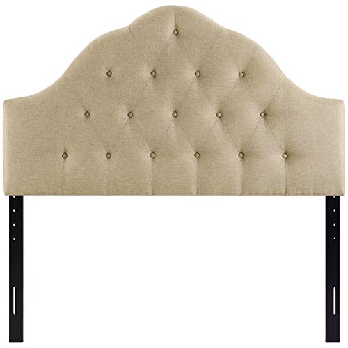 Modway Sovereign Tufted Button Linen Fabric Upholstered Full Headboard in Beige - color: Beige, size: Full
