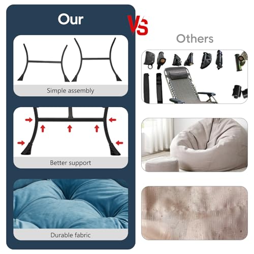 Lazy Chair with Folding Ottoman Modern Large Accent Chair,Contemporary Lounge Leisure Sofa Chair with Armrests Upholstered Sofa Armchair Reading for Bedroom,Dorm & Office(Blue-f) - color: Blue