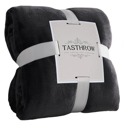 TASTHROW Black Throw Blanket 50x60 Inches | Soft Plush Cozy Fleece Flannel Throw Blanket, Lightweight Warm Throws for Bed, Couch, Bedroom and Living Room, All Seasons - color: Black, size: 50"x60"