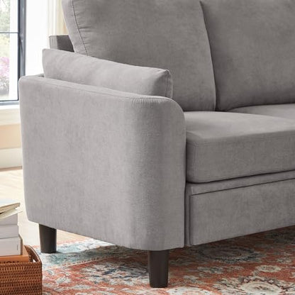 59" Loveseat Sofa, Mid Century Modern Love Seat with Back Cushions, 2-Seat Small Sofa Couch for Living Room Bedroom Small Spaces, Light Grey - color: Light Grey, size: Loveseat Sofa