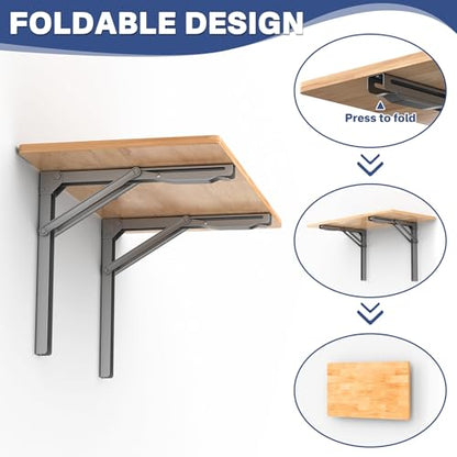 WALMANN Space Saving Wall Mounted Folding Workbench, Heavy Duty Folding Wall Table/Desk for Garage, Workshop, Holds Up to 550 lbs(Tabletop Size: 32 x 18inch) - size: 32 in x 18 in