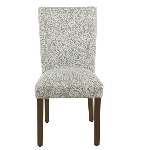 HomePop Parsons Classic Upholstered Accent Dining Chair, Set of 2, Gray and Cream - color: Grey Floral Tree Pattern, style: Pack of 2