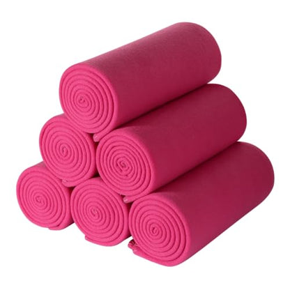 CAI TENG Fleece Throw Blanket Blankets for Couch Bed 50x60 6 Pack Kids Blanket Throws Polar Fleece Fabric Soft Cozy Travel Blankets Lightweight Small Throws Wedding Gifts Travel Hot Pink - color: Hot Pink