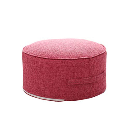 Round Pouf Foot Stools Comfortable Ottoman Floor Seat Cushion Movable Foot Rest Washable Case for Living Room, (Pink) - color: Pink