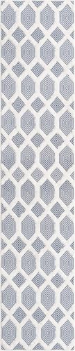 Rugs.com - Sabrina Soto Casa Rug – 12 Ft Runner Navy Blue Textured Cotton Runner Modern Geometric Design for Hallways and Entryways - color: Navy Blue, size: 2'7" x 12' (Runner)