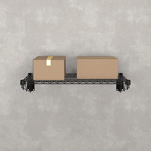 18" x 36" Black Epoxy Wire Wall Mount Shelf - color: Black, size: 18" x 36"
