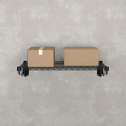 18" x 36" Black Epoxy Wire Wall Mount Shelf - color: Black, size: 18" x 36"