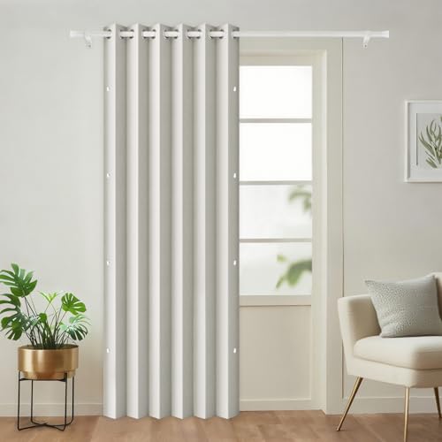 Full Blackout Memory Trained Pleated Curtains with Magnetic Closure, Pinch Pleated Curtain for Living Room Bedroom, 1 Panel, W45 x L72, Natural - color: Natural, size: 45"W x 72"L (Pack of 1)