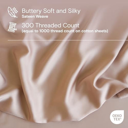 DOZ Duvet Cover Set, 100% Viscose derived from Bamboo, Organically Grown, Buttery Soft, Cooling Duvet Covers, High GSM, 1 Duvet Cover and 2 Pillowcases, 106"x90" (Blush, King/Cal King) - color: Blush, size: King/Cal King