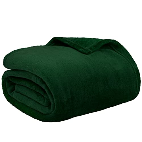 PAVILIA Fleece Blanket Throw Twin Size | Super Soft, Plush, Luxury Flannel Throw | Lightweight Microfiber Blanket for Sofa Couch Bed (Emerald Green, 60x80 inches) - color: Emerald Green, size: 60 x 80 Inches - Twin