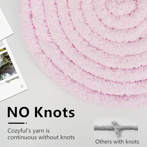 Cozyful Chunky Yarn for Hand Knitting - #10 Chunky Chenille Yarn, Jumbo Big Thick Chunky Yarns for Crocheting, Super Bulky Chunky Knit Blanket Yarns, 8 Skein (22 yds 8 oz Each Skein), Blush Pink - color: Blush Pink