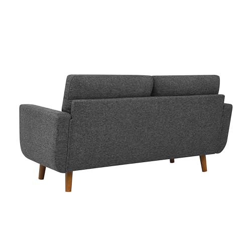67" Gray Loveseat Sofa, Mid Century Modern Love Seat Sofas and Comfy Couches for Living Room, Button Tufted Small Cloud Couch for Bedroom Office Apartment Small Space, Easy Assembly (Dark Gray) - color: Dark Gray