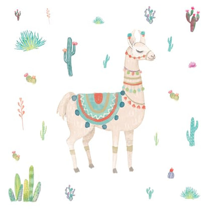 RoomMates RMK3839GM Watercolor Llama Peel and Stick Giant Wall Decals - style: Giant