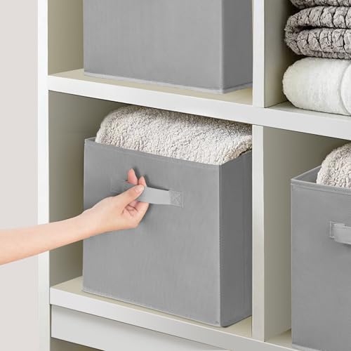 11 Inch Fabric Storage Bins, Storage Cubes, Collapsible Cube Storage Box, Fabric Closet Organizers with Handle for Home, Office, Shelf, Closets, Bedroom, Living Room, Grey, 36 Pack - size: 36 PACK
