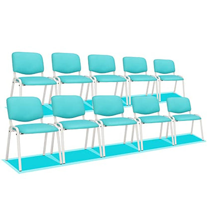 VINGLI 10-Pack Waiting Room Chairs, Stackable Chair for Office, Pu-Blue | Stacking Chairs, Armless Church Chairs, Space-saving, Guest & Reception, Office Lobby, Business Hall - color: Pu-blue, size: 10-pack
