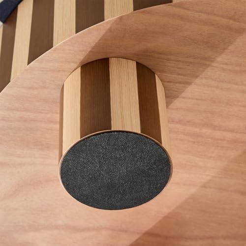 31.5" Modern Round Wood Coffee Table MDF Center Table Striped Design Modern Dinning Table for Living Room, Office, Apartment.(Stripes) - color: Color Mixing