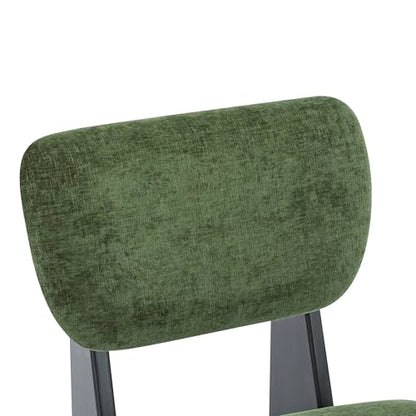 Christopher Knight Home Mores Low Profile Accent Chair Set of 2, Modern Living Room Armless Lounge Chair, Fabric Comfy Reading Chair for Bedroom, Wooden Frame and Thick Padded Seat, Black+Green - color: Black+green
