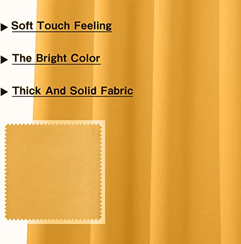 MYSKY HOME Grommet top Thermal Insulated Window Blackout Curtain for Girls Room, 42 x 72 Inch, Mustard Yellow, 1 Panel - color: Mustard Yellow, size: 42"W x 72"L (Pack of 1)