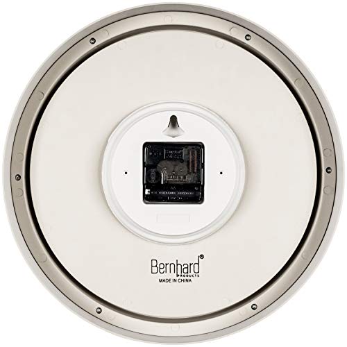 Bernhard Products Large 12.5 Inch Purple Wall Clock with Non-Ticking Sweep Movement, Quartz Analog Display, Solid Plastic Case, Metal Hands, Battery Operated, Easy to Read - style: Violet