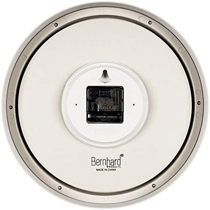 Bernhard Products Large 12.5 Inch Purple Wall Clock with Non-Ticking Sweep Movement, Quartz Analog Display, Solid Plastic Case, Metal Hands, Battery Operated, Easy to Read - style: Violet