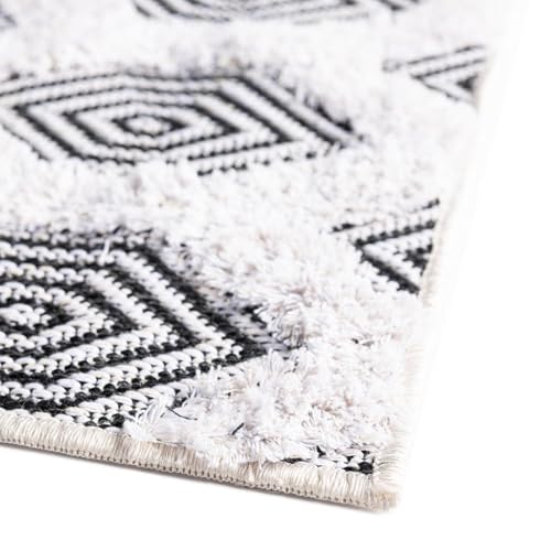 Rugs.com - Sabrina Soto Casa Rug – 6 Ft Runner Black Cotton Textured Rug Modern Hallway Runner for Entryways and Bedrooms - color: Black, size: 2'3" x 6' (Runner)