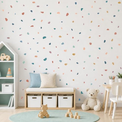 720 Pcs Boho Terrazzo Stickers | Irregular Polka Dot Peel-and-Stick Vinyl Decals for Walls & Other Smooth Surfaces - style: Terrazzo