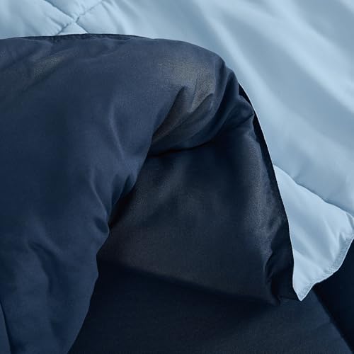TRULY SOFT Everyday Reversible Dark Blue/Sky Blue Twin XL 2 Piece Comforter Set - color: Dark Blue/Sky Blue, size: Twin XL
