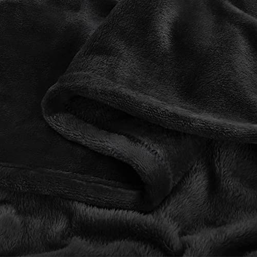 BEDELITE Fleece Blanket Soft Plush Twin Size Blanket Black 60"x80" | Ultra Soft Fleece, Plush Microfiber, Lightweight Warmth, All Season Comfort, Fade Resistant, Machine Washable, Couch Sofa Bed - color: Black, size: Twin(60"x80")