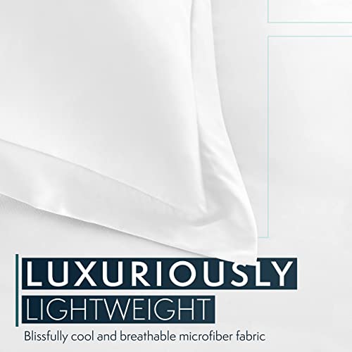 King Bed Duvet Cover 104"x90", 3Pcs Soft Breathable Duvet Cover Set with Zipper Closure & 2 Pillow Shams 24"x40" (White, King (U.S. Standard)) - color: White, size: King (U.S. Standard)