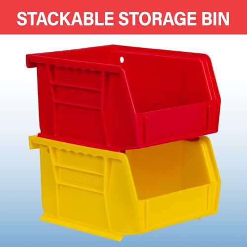 Akro-Mils 30210 AkroBins Plastic Storage Bins, 5"x4"x3", Blue, 24-Pack | Space-Saving Stackable Bins for Garage, Pantry, Craft Organization - color: Blue