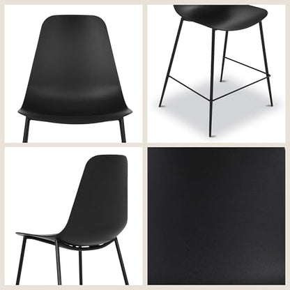 Poly & BARK Isla Bar Stools Set of 3 – Counter Height Bar Stool for Kitchen – Set of Counter Stools – Indoor/Outdoor Barstools – Modern Kitchen Bar Stools - Ebony Black - color: Ebony Black, style: Isla Counter Stool Set of 3