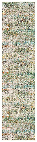 SAFAVIEH Madison Collection Runner Rug - 2'2" x 10', Green & Turquoise, Modern Abstract Design, Non-Shedding & Easy Care, Ideal for High Traffic Areas in Living Room, Bedroom (MAD460Y) - color: Green/Turquoise, size: 2'2" x 10' (Runner)