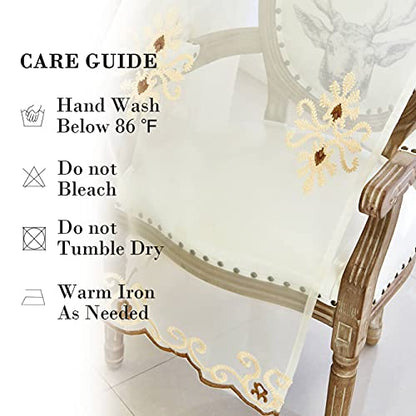 Simple Chenille Jacquard Sheer Window Elegance Curtains/Drapes/Panels/Treatments for Bedroom Living Room, 42 x 63, Top Grommets(2 Panels) | European Floral Detail, Lightweight Fabric Feel, Soft Natural Light, for Bedroom and Living Room Windows - color: C