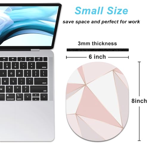 Rimilak Small Mouse Pad 6 x 8 Inch, Takes up Wrist and Mouse Space, Waterproof Compact Mini Mouse Mat for Laptop Computer Wireless Mouse Keyboard Home Office Travel,Pink Triangle Marble - color: Pink Triangle Marble, size: 8L x 6W inches