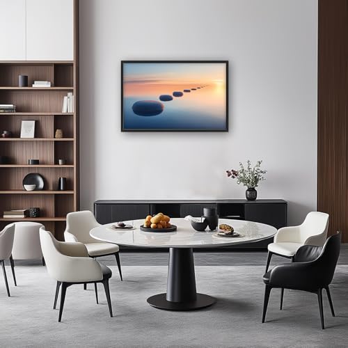 Zen Stone Wall Art Bathroom Pictures Wall Decor Calming Tranquility Sunset Office Canvas Prints Large Meditation Painting Framed Artwork Decoration for Yoga Spa Living Room 36"x24" - color: Calming Zen Stone, size: 36"L x 24"W