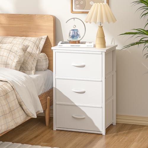 DAOUTIME 2-Pack Stackable Storage Drawers (6 Drawers Total), White Closet Organizer with Wooden Top & Metal Frame, Freestanding or Stackable Dresser for Bedroom, Living Room, Under Bed