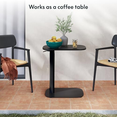 FLEXISPOT 24''Adjustable C Table Gas Spring Mobile Side End Table | Adjustable C table with Wheels, Bedside table for sofa and couch. Laptop Rolling Cart TV Tray, 23.6" W x 13.8" D,Black - color: Black, size: 24x14