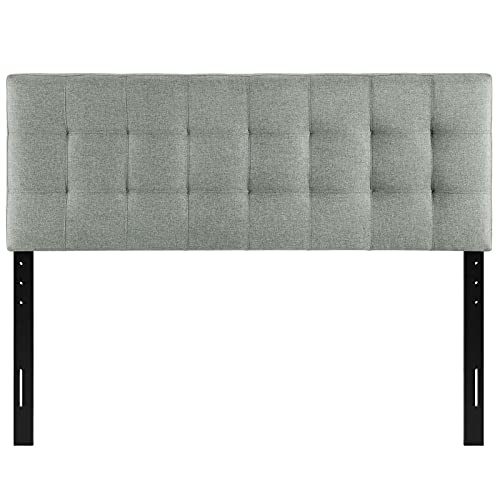 Modway Lily Tufted Linen Fabric Upholstered Full Headboard in Gray - color: Gray, size: Full